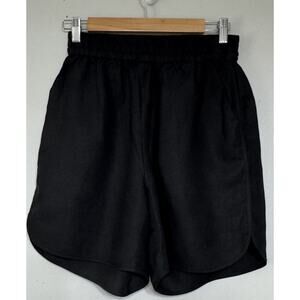 Tradlands Glenn Shorts Women’s Medium Linen Tencel High Rise Pull-On Black